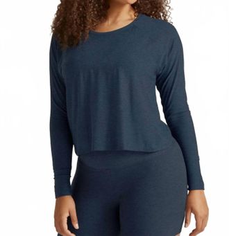 Beyond Yoga Daydreamer Pullover Top In Nocturnal Navy