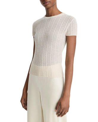 Vince Cashmere & Silk-Blend Waffle Knit Crew