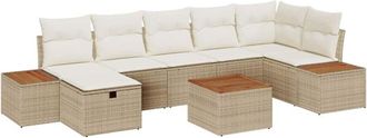 vidaXL Vidaxl - Conjunto De Sof&aacute; De Jard&iacute;n 8 Pcs Beige 55 X 62 X 69 Cm