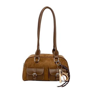 Generic PU Leather Top Handle Purse with Multi-Pocket Retro for Work Travel (Coffee)