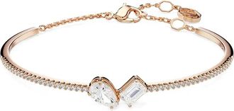 Swarovski crystal embellished bracelet - women - Rose Gold/Zirconium/Crystal - One Size - Pink