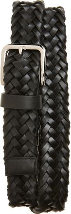 Vince Alex Woven Leather Belt in Black at Nordstrom, Size 34