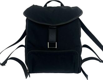 Gucci Black Nylon Leather Backpack (Pre-Owned)
