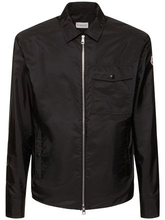 ジャケット MONCLER WHITE QUILTED JACKET IN NYLON Checkerboard quilted full-zip nylon overshirt - MONCLER