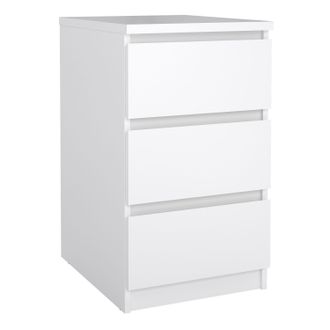 Furniture To Go Naia Bedside 3 Drawers in White