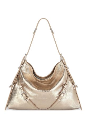 Givenchy Voyou Metallized Leather Shoulder Bag-Donna