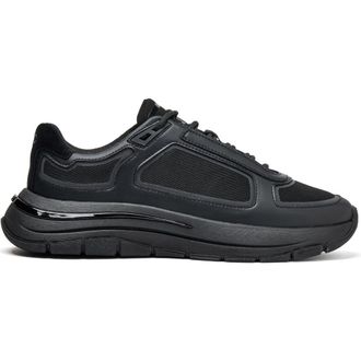 Mallet Footwear Alton Leather And Mesh Trainers in Black at Nordstrom, Size 12