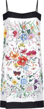 Gucci Abito Midi In Twill Di Seta Stampata