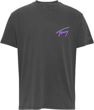 Tommy Jeans Heren Faded Relaxed Fit T-shirt (Zwart)