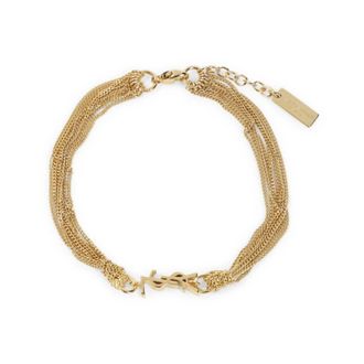 Saint Laurent Cassandre Tassel Bracelet - female - Saint Laurent - Bracelets - Brown - M - Accessories