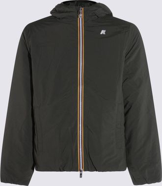 K-Way Green Nylon Jack Plain Casual Jacket