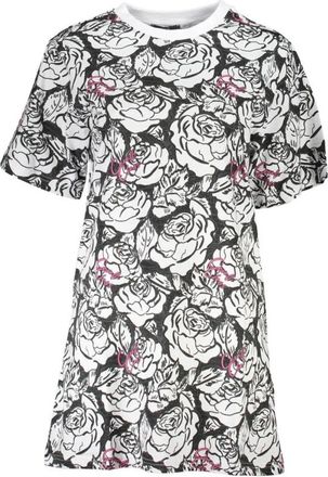 Cavalli Witte Katoenen Damesjurk Korte Mouw - Dames - Korte kleedjes - Veelkleurig - M - Katoen - Kleedjes
