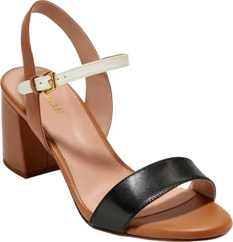 Cole Haan Josie Block Heel Sandal (65 mm) Pecan / Ivory / Black W27114 Womens