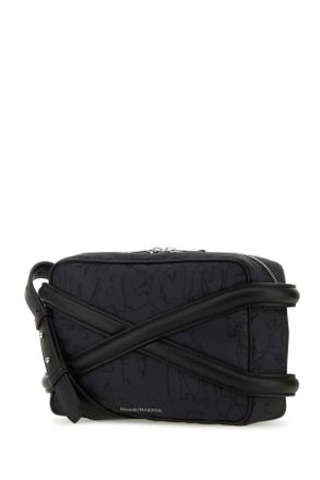 Alexander McQueen Mens Black Nylon Harness Crossbody Bag Borse A Tracolla