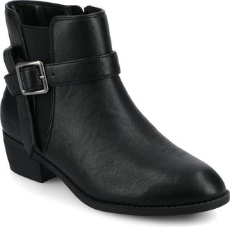 Journee Collection Journee Womens Devina Medium and Wide Width Buckle Detail Ankle Booties