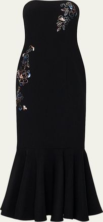 Cinq &agrave; Sept Juniper Blooming Linework Strapless Dress