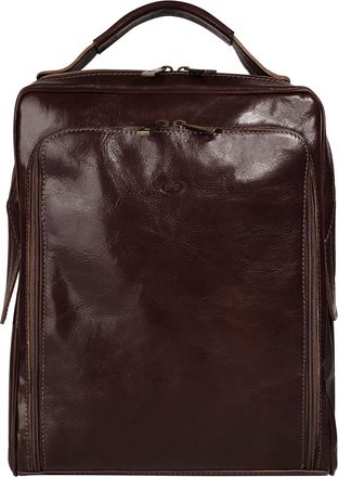 Pik&eacute; Cityrucksack PIK&Eacute;, Damen, Gr. B/H/T: 27cm x 36cm x 7cm, onesize, braun, Leder, Rindsleder, Rucks&auml;cke Cityrucksack, echt Leder, Made in Italy