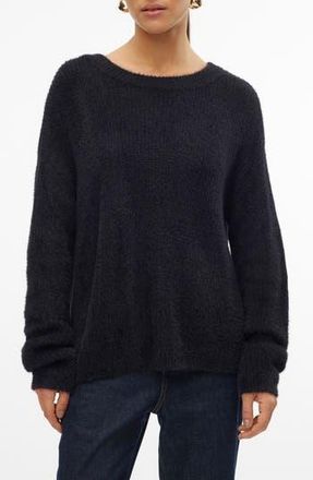 Vero Moda Eyelash Puff Sleeve Sweater in Black at Nordstrom Rack, Size X-Large