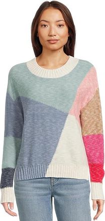Nic+Zoe Color Crossing Sweater Womens Sweater Blue : MD (US 8-10), Acrylic/Cotton