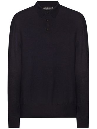Dolce & Gabbana Polo-collar sweatshirt - Blue