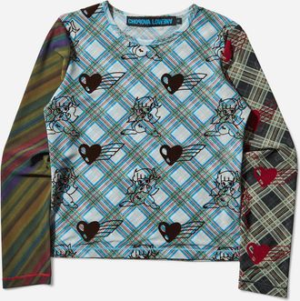 Chopova Lowena Women s Bun Gal Flocked Mesh Longsleeve Top Multicolor