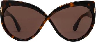 Tom Ford Eyewear Occhiali da sole cat-eye con effetto tartarugato - Marrone