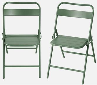 Sweeek Silla De Jard&iacute;n Plegable De Acero, Set De 2