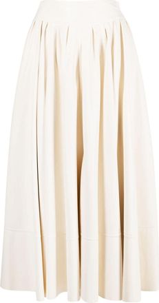 Philosophy di Lorenzo Serafini coated-finish flared skirt - women - Polyester/Polyurethane Resin/Viscose/Cotton - 42 - Neutrals