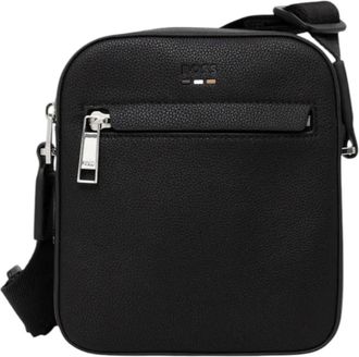 HUGO BOSS Tassen, Heren, Zwart, ONE Size, Polyester, Heren Schoudertas Lente/Zomer Collectie