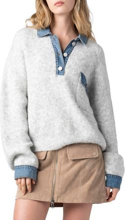 Blank NYC Mixed Media Sweater in Rain Or Shine at Nordstrom, Size X-Small