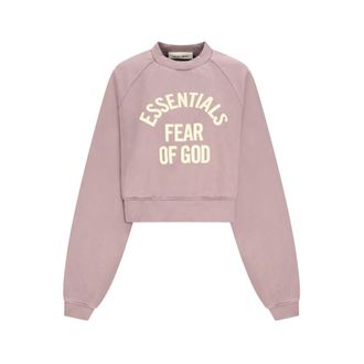 Fear of God Campus 90s Cropped Raglan Crewneck - Dames - Sweatshirts - Paars - M - Katoen - Hoodies & sweatvesten