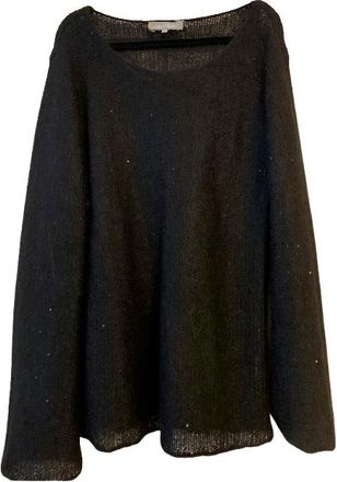 Max Mara Black Lightweight Mohair Jumper Size XL