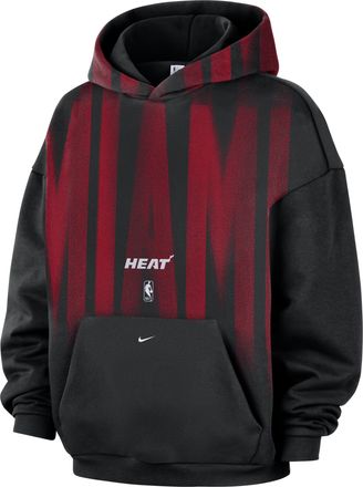 Nike Mens Miami Heat Standard Issue Therma-FIT Fleece Basketball Hoodie in Black | IQ1507-010