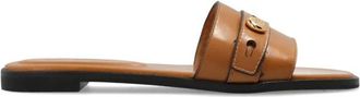 Tory Burch Schoenen, Dames, Bruin, 39 1/2 EU, Leer, Romy Slide