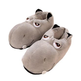 Generic Winter Womens Cute Hamburger Home Slippers Warm Sole Cozy Indoor Footwear for Ladies Comfort (Light Gray, 5. 5-6. 5)