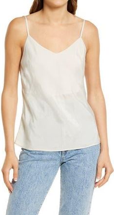 AG - Adriano Goldschmied Scarlet Matte Satin Camisole in White Cream at Nordstrom Rack, Size X-Small