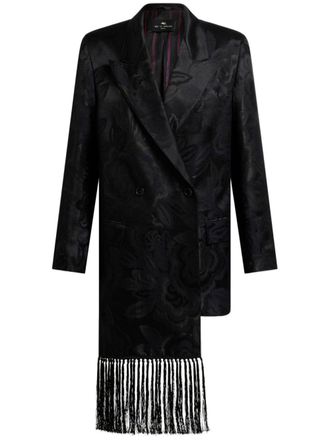 Etro fringed jacquard blazer - women - Viscose/Silk/Polyamide/Viscose/Acetate - 40 - Black