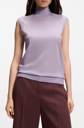 BOSS Fipini Virgin Wool Turtleneck Tank in Lavendar Tide at Nordstrom, Size Xx-Large