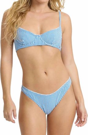 Billabong Mini Wave Check Maui Bikini Bottom In True Blue