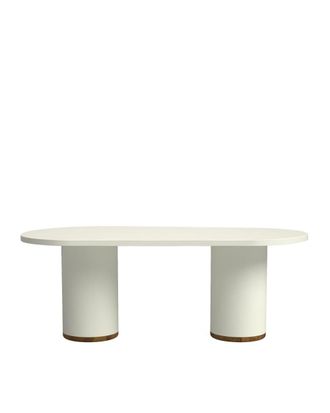 Hannun Mesa de comedor de microcemento en color blanco roto 200 cm