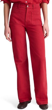 Madewell The Emmy Patch Pocket Wide Leg Pants in Cherry at Nordstrom, Size 31