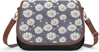 Generic Daisy Prints Crossbody Bags for Women Shoulder Messenger Bag Purse Handbags