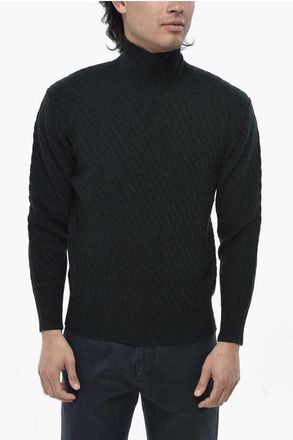 Paolo Pecora Virgin Wool High-Neck Sweater in Solid Color size M