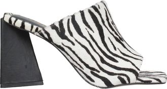 Carrano Womens Mila Leather Slide Sandal In Zebra