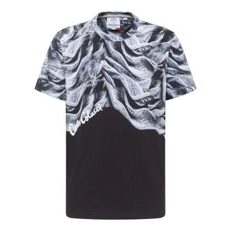 Carlo Colucci Tops, Heren, Zwart, 2Xl, Innovatief Gebreid T-Shirt met Subtiel Print