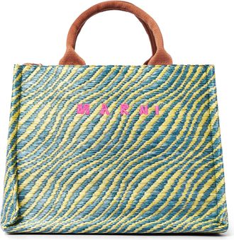Marni Structured Rectangular Handbag with Woven Pattern