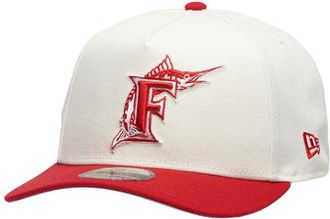 New Era Womens Miami Marlins Marlins 9Forty A-Frame Cap - Adult White/Scarlet