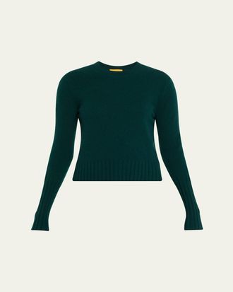 Guest In Residence Shrunken Crewneck Sweater in Cashmere