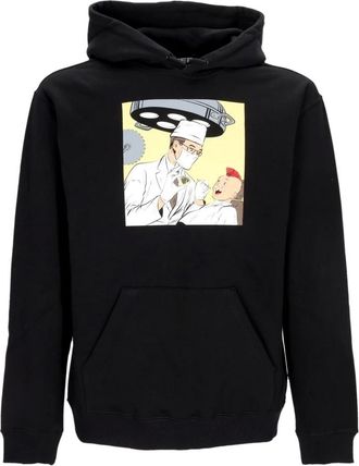 Iuter Iuter, Hoodies & sweatvesten, Heren, Zwart, M, Katoen, Zwarte Dokter Hoodie Lange Mouw Sweatshirt