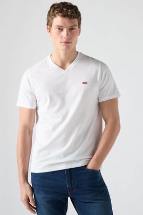 Levi's Camiseta de cuello de pico cl&aacute;sica Housemark - Hombre - S - Blanco / Bright White
